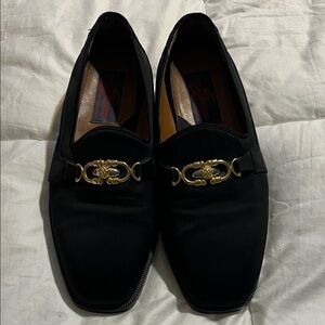 Giorgio Brutini Black Loafers with Gold Accent